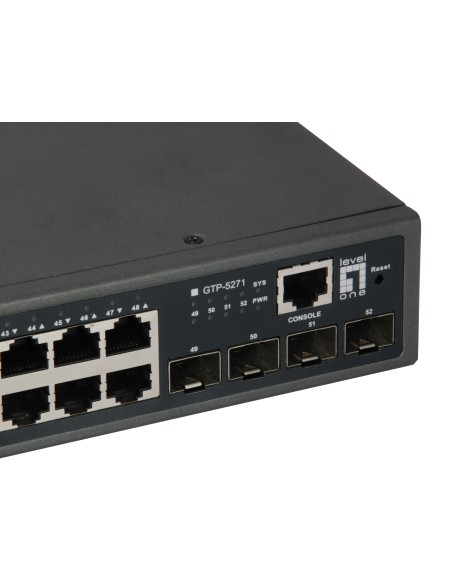 LevelOne GTP-5271 Gestito L3 Gigabit Ethernet (10 100 1000) Supporto Power over Ethernet (PoE) Grigio