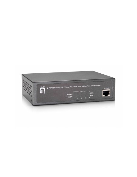 LevelOne FEP-0511 switch di rete Fast Ethernet (10 100) Supporto Power over Ethernet (PoE) Grigio