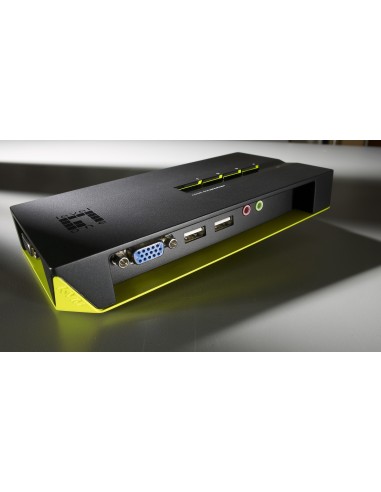 LevelOne KVM-0421 switch per keyboard-video-mouse (kvm) Nero, Verde
