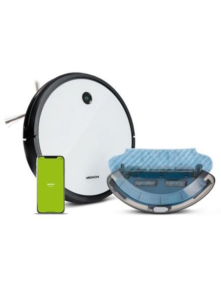 MEDION MD 19601 aspirapolvere robot 0,5 L Senza sacchetto Bianco