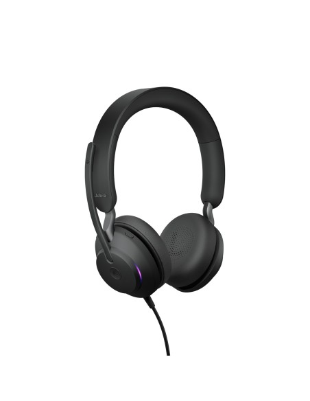 Jabra Evolve2 40, MS Stereo Auricolare Cablato A Padiglione Ufficio USB tipo-C Bluetooth Nero