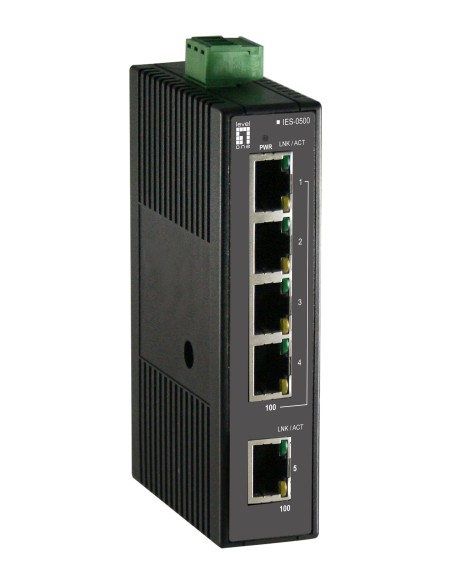 LevelOne IES-0500 switch di rete Non gestito Fast Ethernet (10 100) Nero