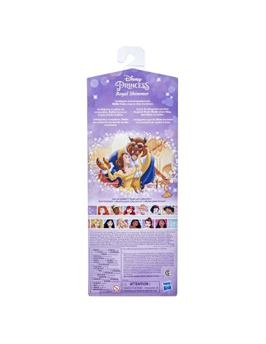Disney Princess Royal Shimmer - Bambola di Belle, fashion doll con gonna e accessori, giocattolo per bambini dai 3 anni in su