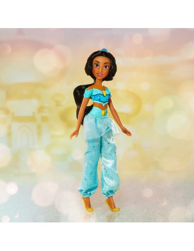 Disney Princess Royal Shimmer - bambola di Jasmine, fashion doll con gonna e accessori, giocattolo per bambini dai 3 anni in su