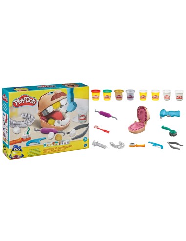 Play-Doh Dottor Trapanino, playset con 8 barattoli di pasta da modellare atossica, per bambini dai 3 anni in su
