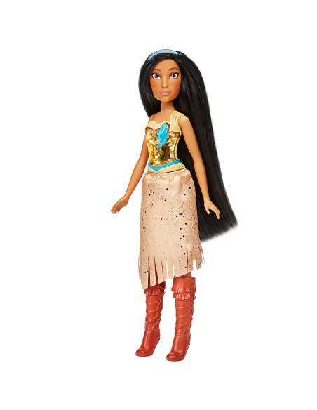 Disney Princess Royal Shimmer - bambola di Pocahontas, fashion doll con gonna e accessori, giocattolo per bambini dai 3 anni in