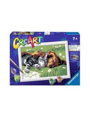 Ravensburger CreArt Sleeping Cats and Dogs Colore per kit di verniciatura in base ai numeri