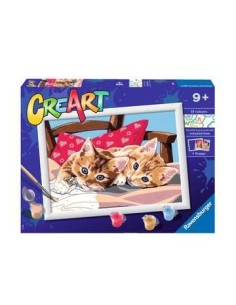 Ravensburger CreArt Two Cuddly Cats Colore per kit di verniciatura in base ai numeri