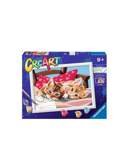 Ravensburger CreArt Two Cuddly Cats Colore per kit di verniciatura in base ai numeri