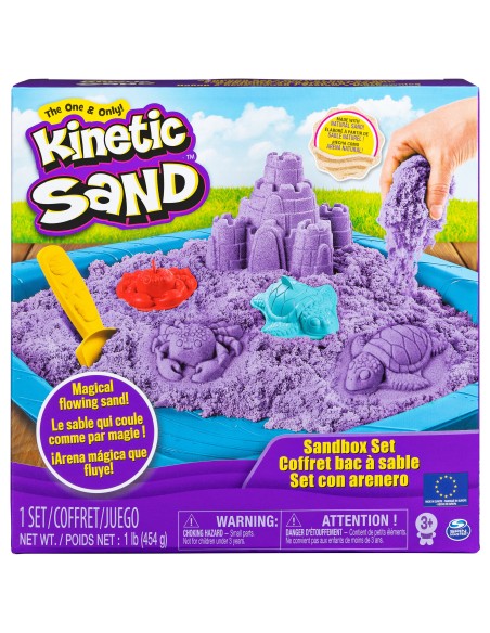 Kinetic Sand | Playset Castelli di Sabbia | Sabbia cinetica con vaschetta | Sabbia magica | Sabbia colorata a sorpresa 454gr |
