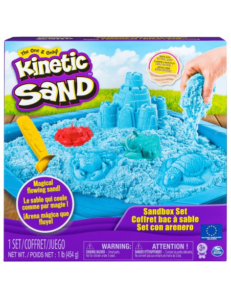 Kinetic Sand | Playset Castelli di Sabbia | Sabbia cinetica con vaschetta | Sabbia magica | Sabbia colorata a sorpresa 454gr |