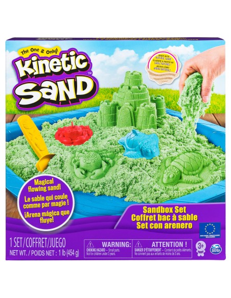 Kinetic Sand | Playset Castelli di Sabbia | Sabbia cinetica con vaschetta | Sabbia magica | Sabbia colorata a sorpresa 454gr |