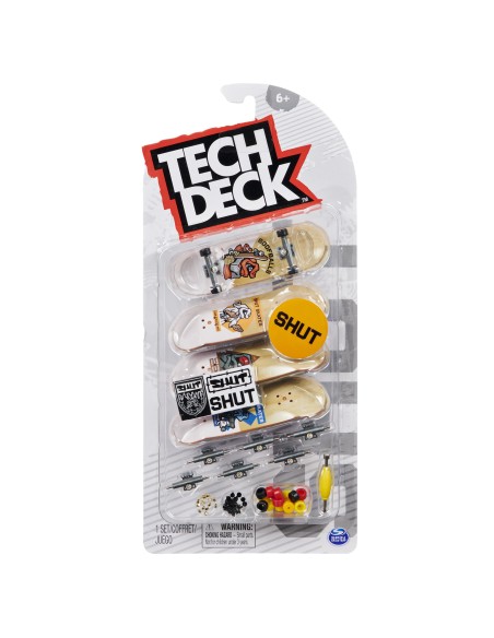 Tech Deck | MINI SKATE FINGERSKATE | 4 mini skate personabilizzabili fingerskate con grafiche originali, giocattoli per bambini