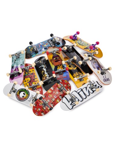 Tech Deck | MINI SKATE FINGERSKATE | 4 mini skate personabilizzabili fingerskate con grafiche originali, giocattoli per bambini