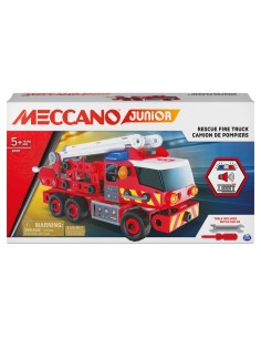 Meccano Junior, Kit di costruzioni Camion dei pompieri con luci e suoni, per bambini dai 5 anni in su