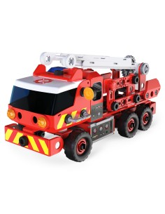 Meccano Junior, Kit di costruzioni Camion dei pompieri con luci e suoni, per bambini dai 5 anni in su 2