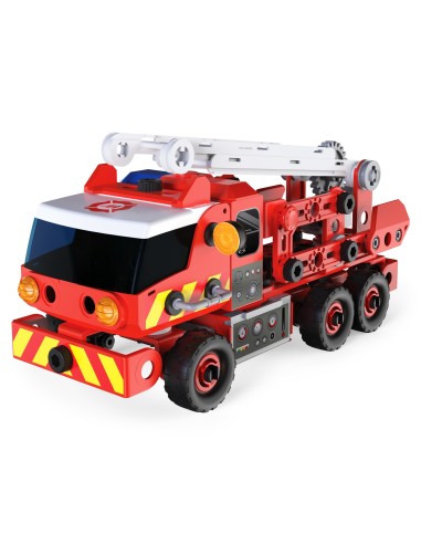 Meccano Junior, Kit di costruzioni Camion dei pompieri con luci e suoni, per bambini dai 5 anni in su
