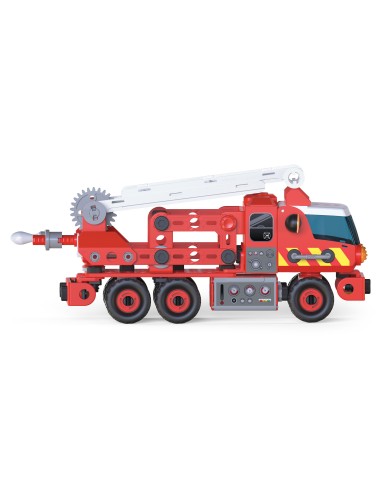 Meccano Junior, Kit di costruzioni Camion dei pompieri con luci e suoni, per bambini dai 5 anni in su