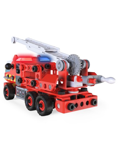 Meccano Junior, Kit di costruzioni Camion dei pompieri con luci e suoni, per bambini dai 5 anni in su