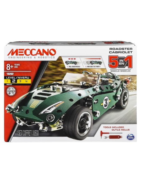 Meccano , Multimodello da 5 - Veicolo a Retrocarica, kit di costruzioni da 175 Pezzi, dagli 8 Anni