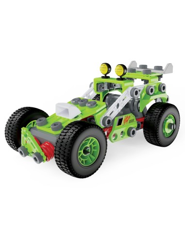 Meccano Junior - Veicolo Buggy A Retrocarica, Multimodello 2 In 1, kit di costruzioni per bambini da 8 anni