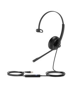 Yealink UH34 Mono Teams Auricolare Cablato A Padiglione Ufficio USB tipo A Nero