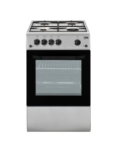 Beko CSS42014FS cucina Gas Nero, Argento A
