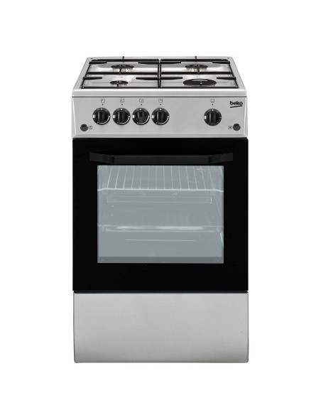 Beko CSS42014FS cucina Gas Nero, Argento A