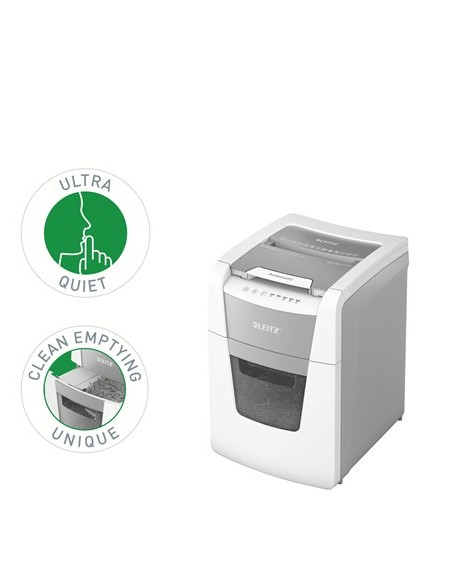 Leitz 80120000 distruggi documenti Taglio a frammenti 22 cm Grigio, Bianco