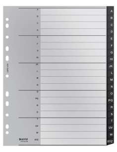 Leitz 12190000 divisore Polipropilene (PP) Nero 1 pz