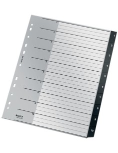 Leitz 12080000 intercalare Indice a linguetta vuota Polipropilene (PP) Nero, Bianco 2