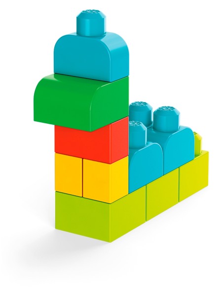 MEGA Pacco Eco con 100 Blocchi da Costruzione, Stimola la creatività, Giocattolo per Bambini 1+ Anni, GFG21