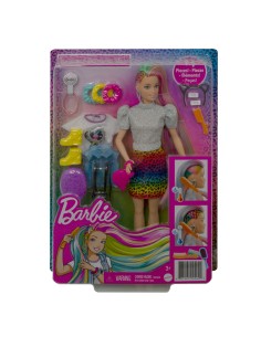 Barbie ​ - Capelli Multicolor con capelli con funzione cambia colore, include 16 accessori alla moda 3+ Anni