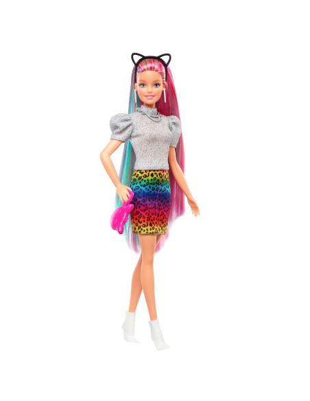 Barbie ​ - Capelli Multicolor con capelli con funzione cambia colore, include 16 accessori alla moda 3+ Anni