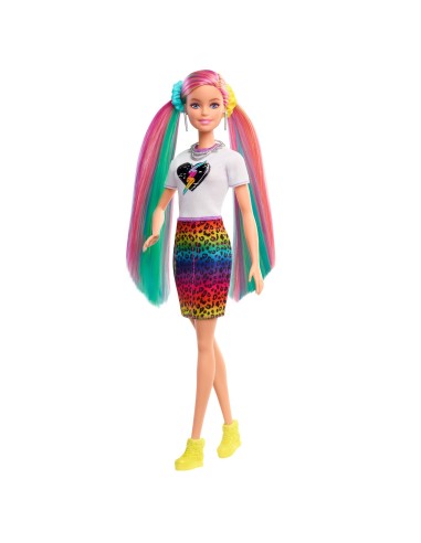 Barbie ​ - Capelli Multicolor con capelli con funzione cambia colore, include 16 accessori alla moda 3+ Anni