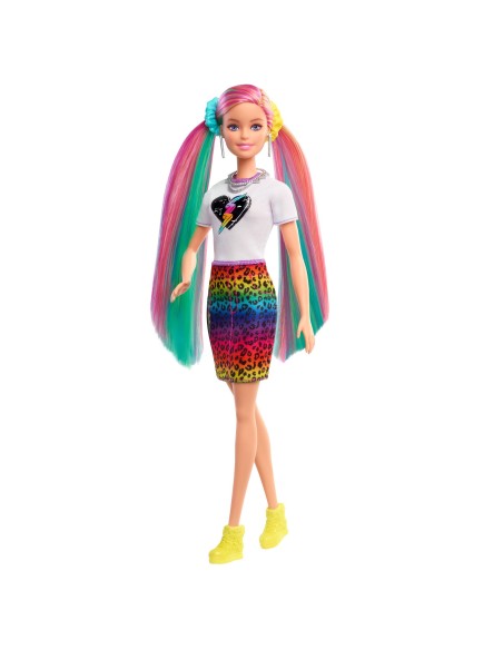 Barbie ​ - Capelli Multicolor con capelli con funzione cambia colore, include 16 accessori alla moda 3+ Anni