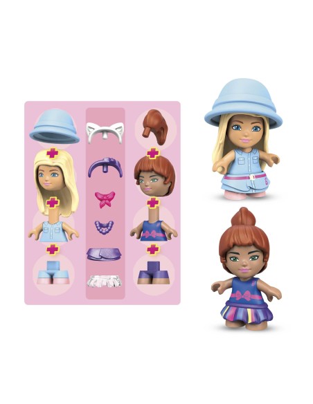 MEGA Barbie Casa di Malibu con le 2 micro-bambole , un adorabile cucciolo e tanti accessori, set da costruzione, Giocattolo per