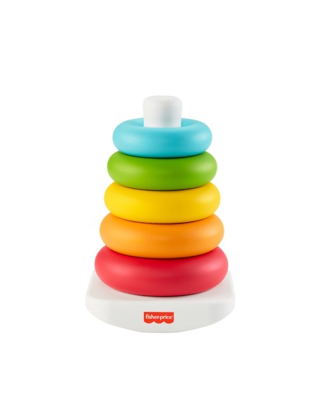 Fisher-Price Piramide 5 Anelli Eco, in Materiali Vegetali, Giocattolo Impilabile per Bambini 6+Mesi