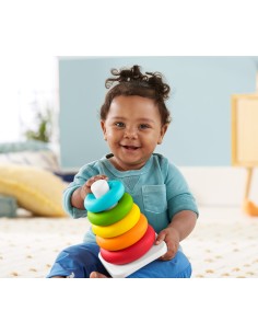 Fisher-Price Piramide 5 Anelli Eco, in Materiali Vegetali, Giocattolo Impilabile per Bambini 6+Mesi 2
