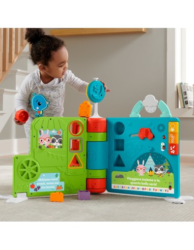 Fisher-Price ​ - Libro Gigante delle Attività 2-in-1, edizione italiana, giocattolo elettronico didattico e centro attività per