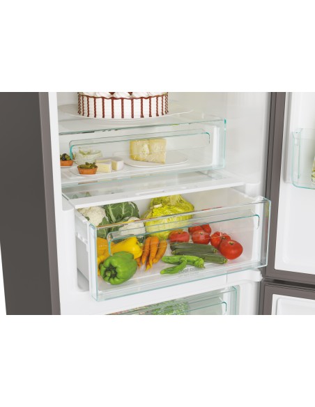 Candy Fresco CCE4T618ES frigorifero con congelatore Libera installazione 341 L E Argento