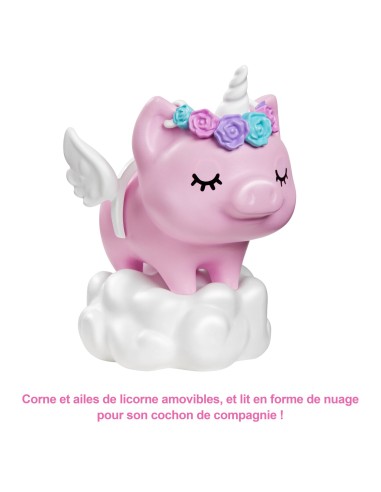 Barbie Extra Doll No3 in Pink Coat with Pet Unicorn-Pig
