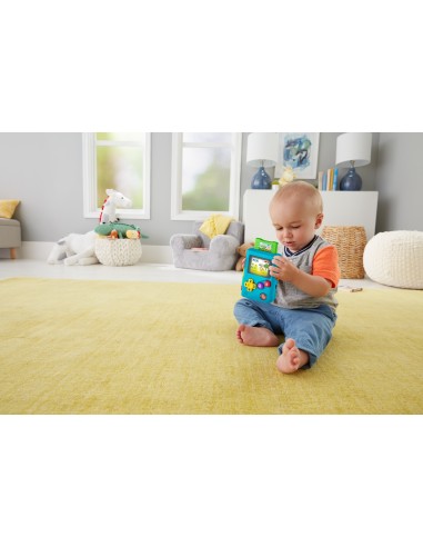 Fisher-Price Ridi & Impara Baby Console Gioca e Vai, Giocattolo educatico con musica, suoni e frasi, per bambini 6+mesi
