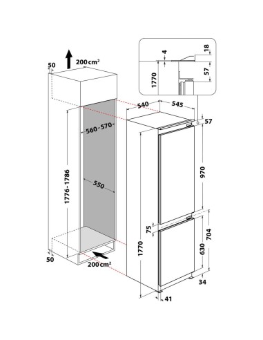 Indesit B 18 A1 D S I 1 frigorifero con congelatore Da incasso 273 L F Bianco