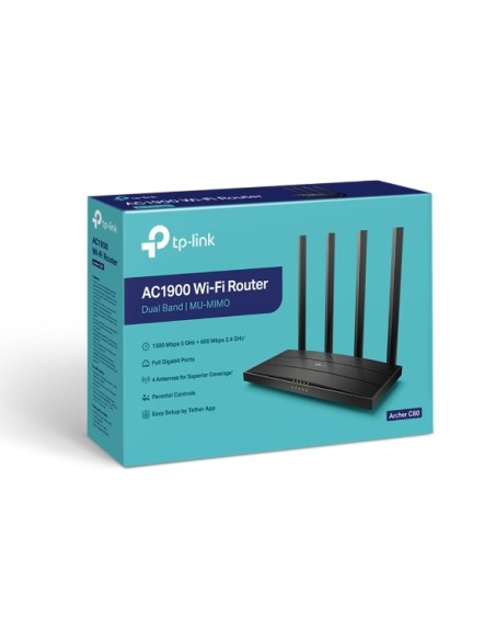 TP-Link Archer C80 router wireless Gigabit Ethernet Dual-band (2.4 GHz 5 GHz) Nero