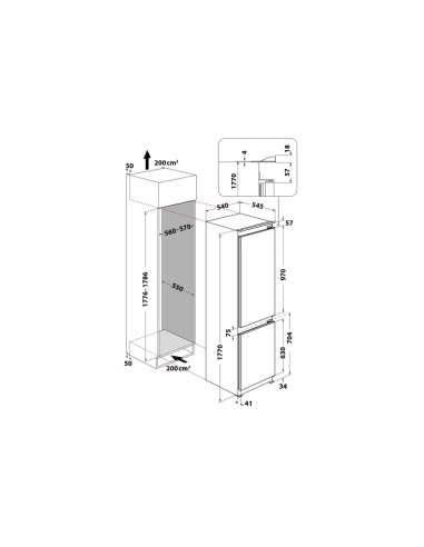 Whirlpool ART 66102 frigorifero con congelatore Da incasso 273 L E Bianco