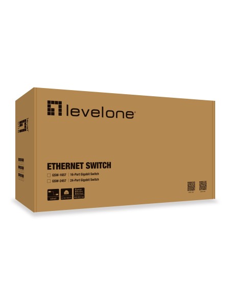 LevelOne GSW-2457 switch di rete Non gestito Gigabit Ethernet (10 100 1000) Nero