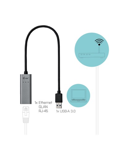 i-tec Metal U3METALGLAN scheda di rete e adattatore Ethernet 1000 Mbit s