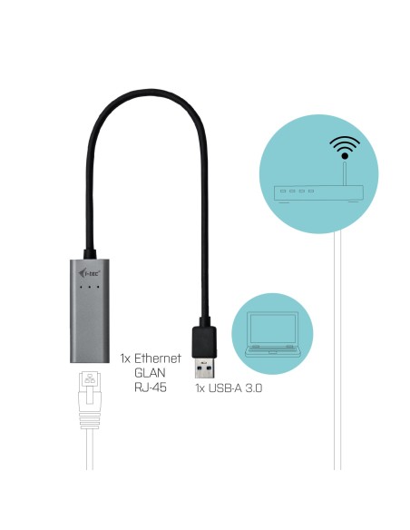 i-tec Metal U3METALGLAN scheda di rete e adattatore Ethernet 1000 Mbit s