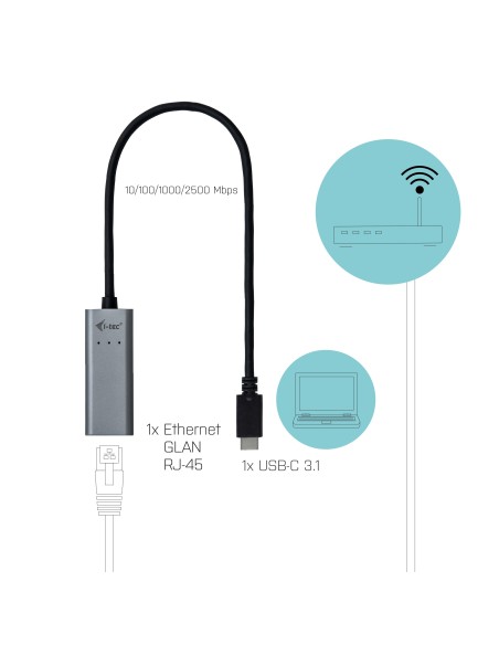 i-tec Metal USB-C 2.5Gbps Ethernet Adapter